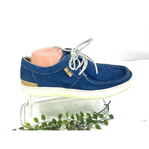 Stussy x‎ Timberland Blue Suede Boat Shoe Mens Size 10.5 US Lace Moc Rare